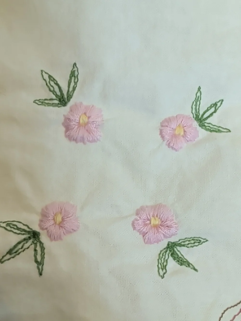 Vintage Cottage Chic Embroidered Valance Pair Romantic Floral Curtain 2 Panels